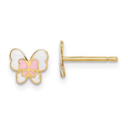 Madi K Kid's 14k Enamel Butterfly Post Earrings ,