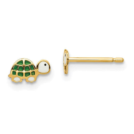 Madi K Kid's 14k Enamel Turtle Post Earrings ,