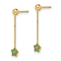 Madi K Kid's 14k Enameled Star Chain Dangle Post Earrings ,