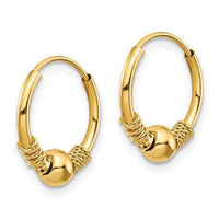 Madi K Kid's 14k Endless Hoop w/Bead Earrings ,