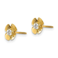 Madi K Kid's 14k Flower 2.5mm CZ Post Earrings ,