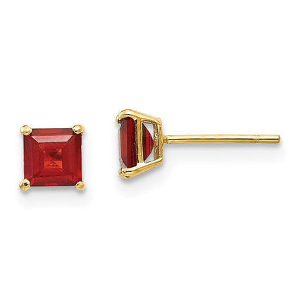 Madi K Kid's 14k Garnet 4mm Square Post Earrings ,