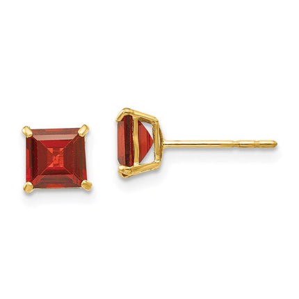 Madi K Kid's 14k Garnet 5mm Square Post Earrings ,