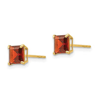 Madi K Kid's 14k Garnet 5mm Square Post Earrings ,
