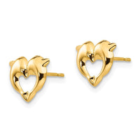 Madi K Kid's 14k  Heart Dolphins Post Earrings ,