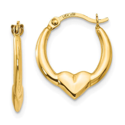 Madi K Kid's 14k Heart Hoop Earrings ,
