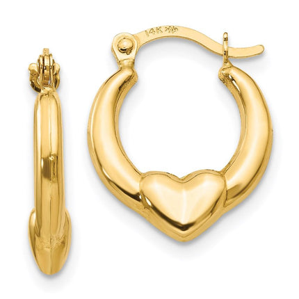 Madi K Kid's 14k Hollow Heart Hoop Earrings ,