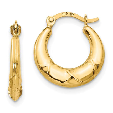 Madi K Kid's 14k Hollow X Hoop Earrings ,