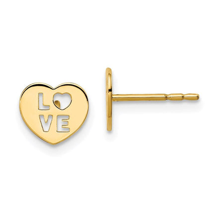 Madi K Kid's 14k Love Heart Post Earrings ,