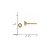 Madi K Kid's 14k Milgrain Bezel CZ Post Earrings ,