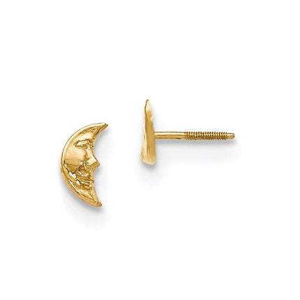 Madi K Kid's 14k Moon w/ face Post Earrings ,