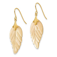 Madi K Kid's 14k  Mother of Pearl Leaf Dangle Earrings ,