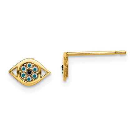 Madi K Kid's 14k Multi-colored CZ Eye Post Earrings ,