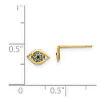 Madi K Kid's 14k Multi-colored CZ Eye Post Earrings ,