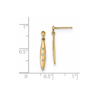 Madi K Kid's 14k Oval w/3-CZs Dangle Post Earrings ,