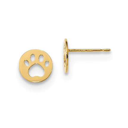 Madi K Kid's 14k Pawprint Post Earrings ,