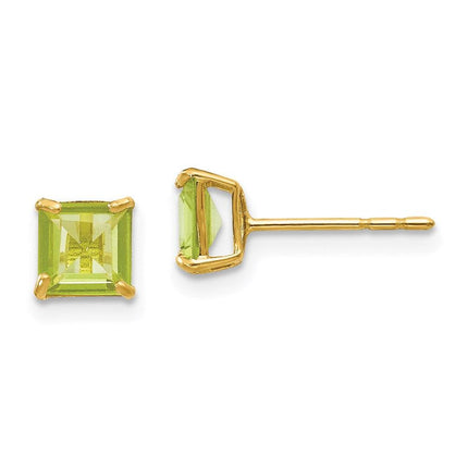 Madi K Kid's 14k Peridot 5mm Square Post Earrings ,