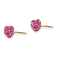Madi K Kid's 14k Pink Crystal Heart Post Earrings ,