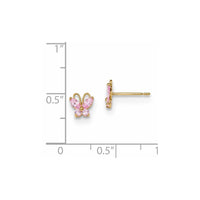 Madi K Kid's 14k Pink CZ Butterfly Post Earings ,