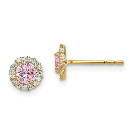 Madi K Kid's 14k Pink CZ Post Earrings ,
