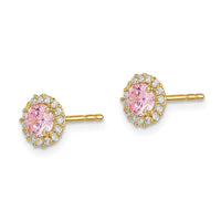 Madi K Kid's 14k Pink CZ Post Earrings ,