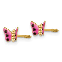 Madi K Kid's 14k Pink Enameled Butterfly Earrings ,