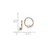 Madi K Kid's 14k Polished 2mm CZ on Small Endless Hoops ,