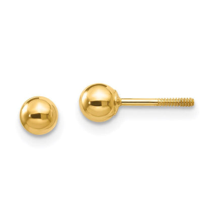 Madi K Kid's 14k Polished 4mm Ball Screwback Earrings ,