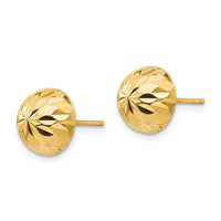 Madi K Kid's 14k Polished & Diamond-Cut 9mm Button Post Earrings ,