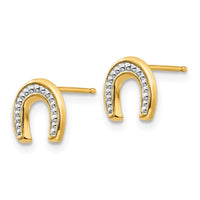 Madi K Kid's 14k Polished & Rhodium Horseshoe Post Earrings ,