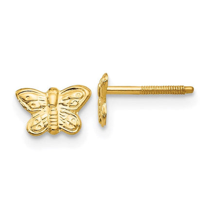 Madi K Kid's 14k Polished Butterfly Screwback Earrings ,