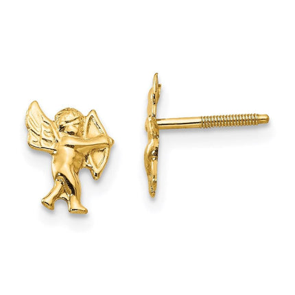 Madi K Kid's 14k Polished Cupid Screwback Earrings ,