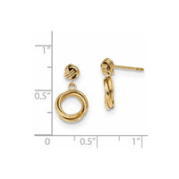 Madi K Kid's 14k Polished Love Knot with Small Fancy Dangle Post Earrings ,