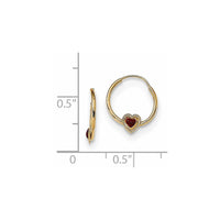 Madi K Kid's 14k Polished Red Enameled Heart Hoops ,