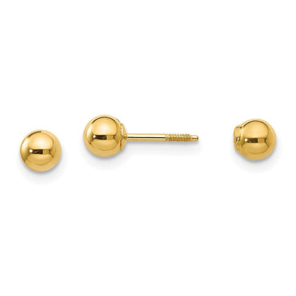 Madi K Kid's 14k Polished Reversible 4mm Ball Earrings ,