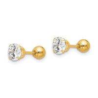 Madi K Kid's 14k  Polished Reversible 5mm CZ & Ball Earrings ,