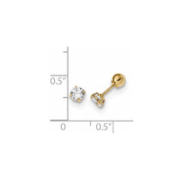 Madi K Kid's 14k Polished Reversible Ball and CZ Earrings ,