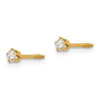 Madi K Kid's 14k Polished Reversible Crystal & 3mm Ball Earrings ,