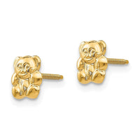 Madi K Kid's 14k  Polished Teddy Bear Screwback Earrings ,