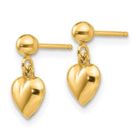 Madi K Kid's 14k Puffed Heart Dangle Earrings ,
