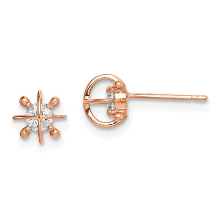 Madi K Kid's 14k Rose Gold CZ Post Earrings ,