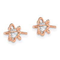 Madi K Kid's 14k Rose Gold CZ Post Earrings ,