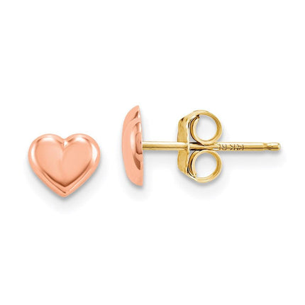 Madi K Kid's 14k  Rose Gold Heart Post Earrings ,