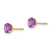 Madi K Kid's 14k Round Amethyst 5mm Post Earrings ,