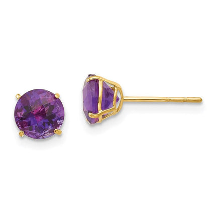 Madi K Kid's 14k Round Amethyst 6mm Post Earrings ,