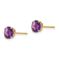 Madi K Kid's 14k Round Amethyst 6mm Post Earrings ,