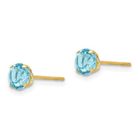 Madi K Kid's 14k  Round Blue Topaz 5mm Post Earrings ,
