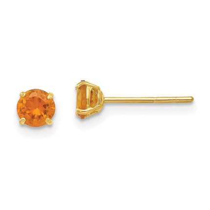 Madi K Kid's 14k Round Citrine 4mm Post Earrings ,