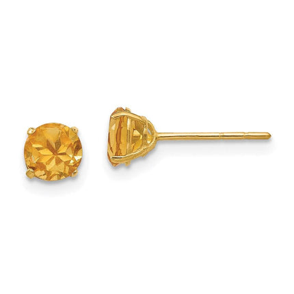 Madi K Kid's 14k Round Citrine 5mm Post Earrings ,