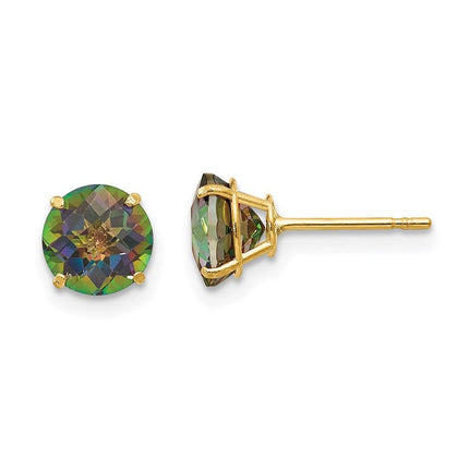Madi K Kid's 14k Round Mystic Topaz 6mm Post Earrings ,